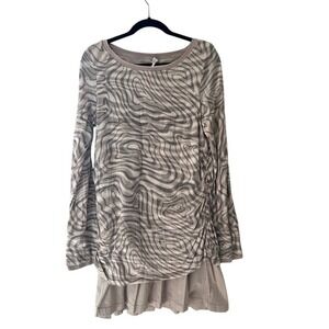 Patterned Long Sleeve Tunic Top